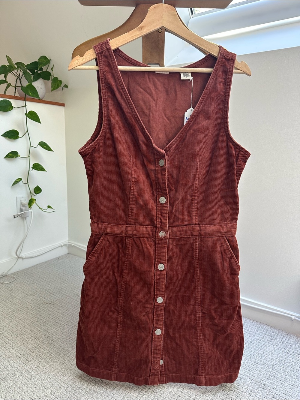 Levi's Rust Corduroy Button-Front Dress